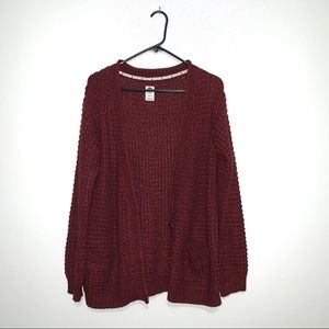 ROXY cable knit fall sweater cardigan medium